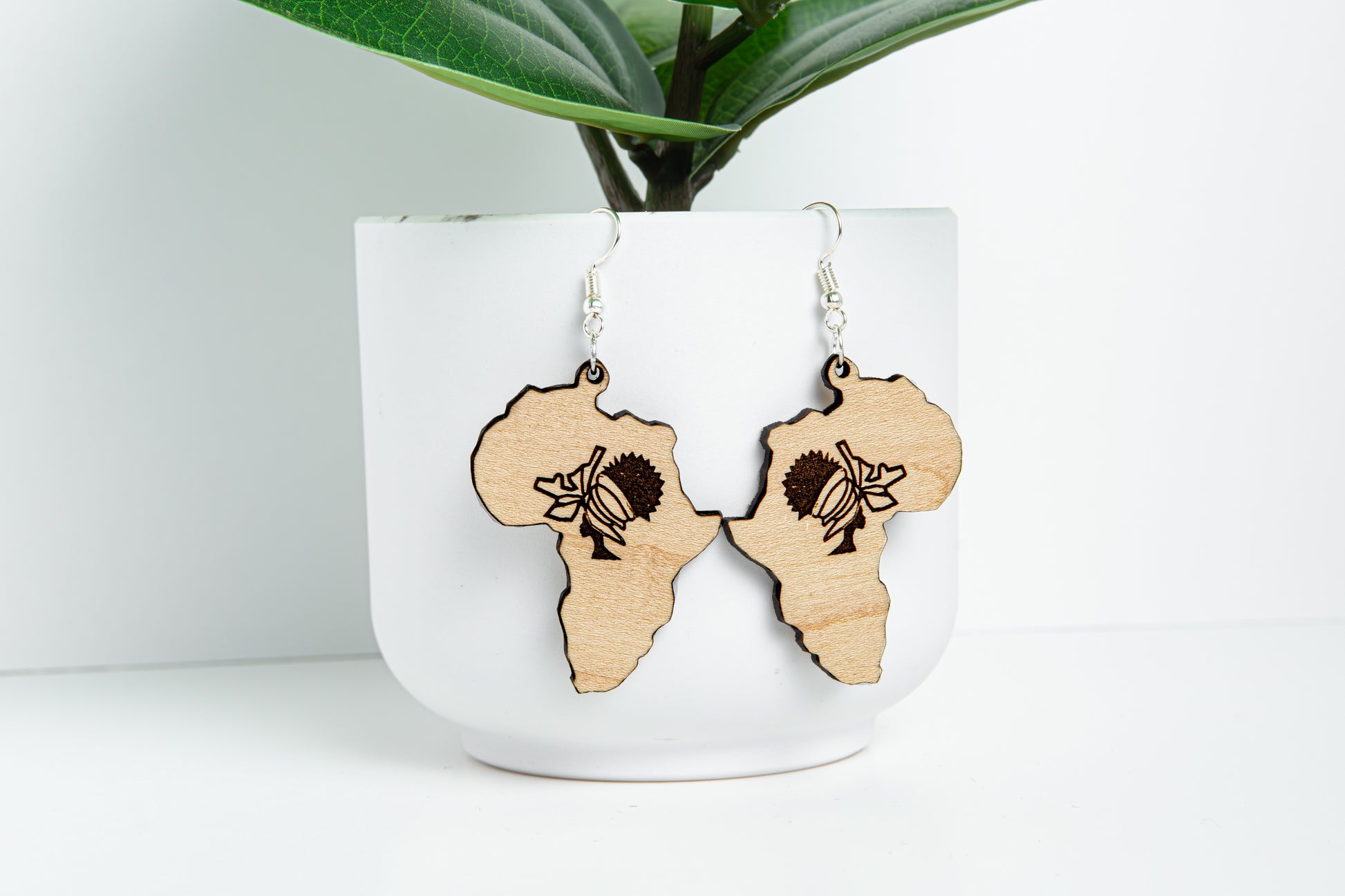 African Wooden Earring