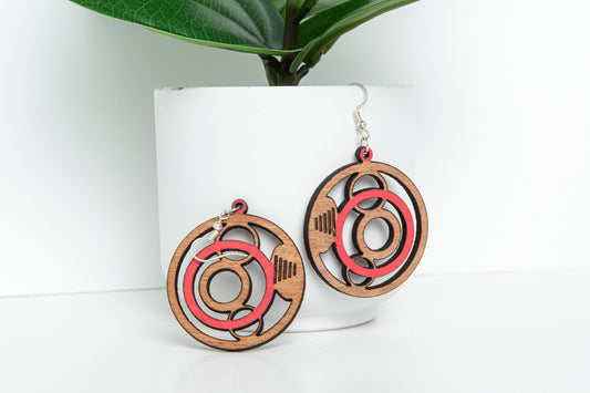 Wooden Circle Earrings