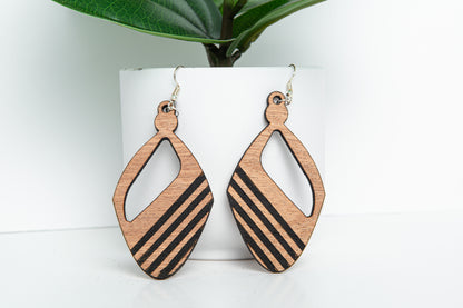 Wood Cultural Jar Head Earrings for Women