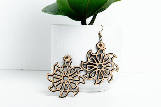 Geometry wooden earrings