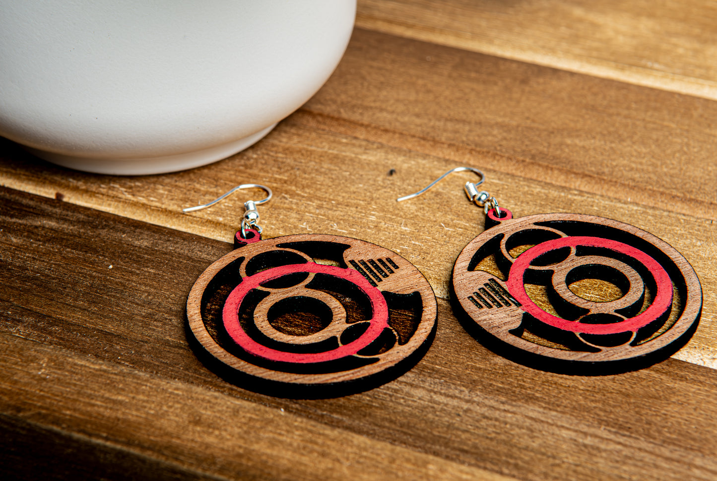 Wooden Circle Earrings