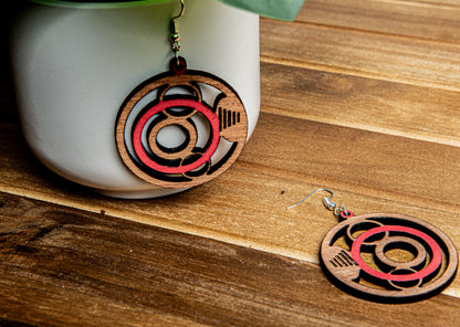 Wooden Circle Earrings