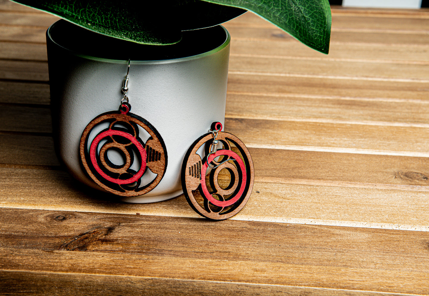 Wooden Circle Earrings