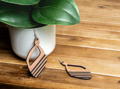 Wood Cultural Jar Head Earrings for Women