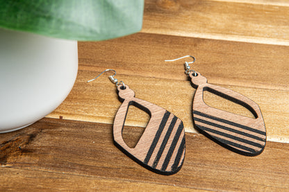 Wood Cultural Jar Head Earrings for Women